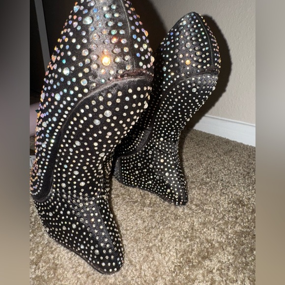 SHIEKH
FREDA 05 NO HEEL PLATFORM RHINESTONE WEDGE IN BLACK SIZE 7.5 - Picture 9 of 11